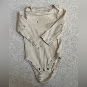 Cloud Island Beige Ribbed Baby Bodysuit